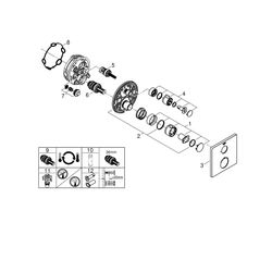 Grohe Grohtherm Thermostat-Brausebatterie, eckig, Fertigmontageset für Rapido SmartBox,... GROHE-24078000 4005176466038 (Abb. 1)