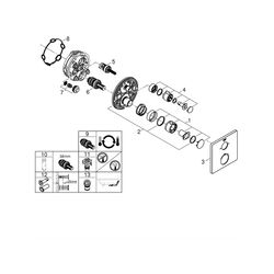 Grohe Grohtherm Thermostat-Wannenbatterie, mit integrierter 2-Wege-Umstellung, Fertigmo... GROHE-24080000 4005176466052 (Abb. 1)