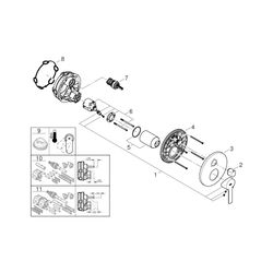 Grohe Lineare Einhandbatterie Fertigmontageset, für 3-Wege-Umstellung, für Rapido Smart... GROHE-24095001 4005176480645 (Abb. 1)