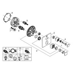 Grohe Grohtherm Cube Thermostat-Brausebatterie mit integrierter 2-Wege-Umstellung, Fert... GROHE-24154DC0 4005176574238 (Abb. 1)