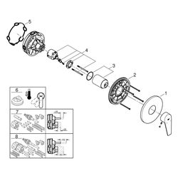 Grohe BauEdge 1-Loch-Einhand-Brausebatterie Fertigmontageset für Rapido SmartBox, Chrom... GROHE-24161001 4005176608803 (Abb. 1)