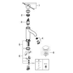 Grohe Essence Einhand-Waschtischbatterie, S-Size, glatter Körper, fester Auslauf, verst... GROHE-24172KF1 4005176782398 (Abb. 1)