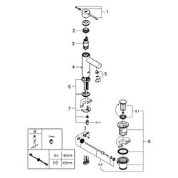 Grohe Essence Einhand-Waschtischbatterie, S-Size, Zugstangen-Garnitur, fester Auslauf, ... GROHE-24175001 4005176698347 (Abb. 1)