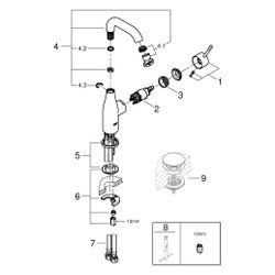 Grohe Essence Einhand-Waschtischbatterie, M-Size, glatter Körper, schwenkbarer Auslauf,... GROHE-24176001 4005176698378 (Abb. 1)