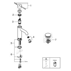Grohe Essence Einhand-Waschtischbatterie, S-Size, Push-Open-Garnitur, fester Auslauf, 5... GROHE-24179001 4005176698439 (Abb. 1)