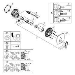 Grohe Grandera Einhand-Wannenbatterie, Fertigmontageset für Rapido SmartBox, Chrom, 242... GROHE-24260000 4005176758362 (Abb. 1)