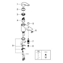 Grohe EuroPro Einhand-Wannenbatterie, 1-Loch-Montage, 35mm Keramikkartusche, Eco-Overri... GROHE-24281001 4005176743351 (Abb. 1)