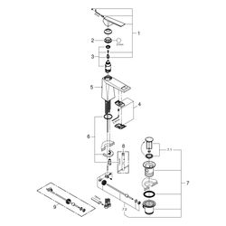 Grohe Allure Brilliant Einhand-Waschtischbatterie, M-Size, Einloch, mit Zugstangen-Abla... GROHE-24341DC0 4005176759680 (Abb. 1)