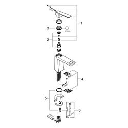 Grohe Allure Brilliant Einhand-Waschtischbatterie, M-Size, 1-Loch, glatter Körper, Hard... GROHE-24342AL0 4005176759703 (Abb. 1)
