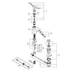 Grohe Allure Brilliant Einhand-Bidetbatterie, 1 1/4" Zugstangen-Garnitur, Chrom, 243470... GROHE-24347000 4005176759833 (Abb. 1)