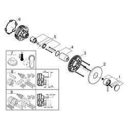Grohe Atrio Einhand-Brausebatterie, Fertigmontageset für Rapido SmartBox, Satin Steel, ... GROHE-24354MS0 4005176945687 (Abb. 1)
