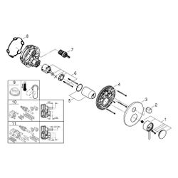 Grohe Atrio Einhandbatterie, Fertigmontageset für 3-Wege-Umstellung, für Rapido SmartBo... GROHE-24356GN0 4005176952180 (Abb. 1)
