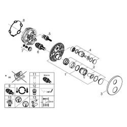Grohe Atrio Thermostat-Brausebatterie, Fertigmontageset für Rapido SmartBox, Hard Graph... GROHE-24357AL0 4005176761188 (Abb. 1)