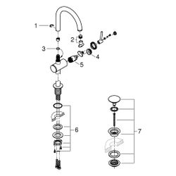 Grohe Atrio 1-Loch-Einhand-Waschtischbatterie, L-Size, schwenkbarer Bogenauslauf, 1 1/4... GROHE-24362AL0 4005176760853 (Abb. 1)