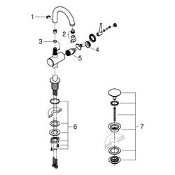 Grohe Atrio 1-Loch-Einhand-Waschtischbatterie, M-Size, schwenkbarer Bogenauslauf, 1 1/4... GROHE-24363GN0 4005176952289 (Abb. 1)
