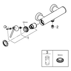 Grohe Atrio Einhand-Brausebatterie, Wandmontage, eigensicher, Satin Graphite, 24366MG0... GROHE-24366MG0 4005176945007 (Abb. 1)