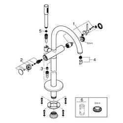 Grohe Atrio Einhand-Wannenbatterie, Bodenmontage, FMS für 45984, mit Brauseset Rainshow... GROHE-24368MS0 4005176945809 (Abb. 1)