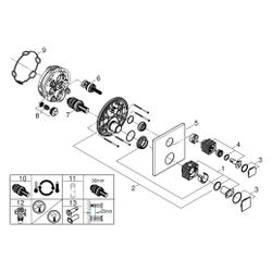 Grohe Allure Brilliant Thermostat-Brausebatterie 24429, Griff White Attica Caesarstone,... GROHE-24429DC0 4005176795381 (Abb. 1)