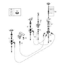 Grohe Allure 5-Loch-Wannenkombination, Fliesenbankmontage mit Hebelgriffen, eigensicher... GROHE-25221DC1 4005176954252 (Abb. 1)