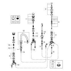 Grohe Atrio Private Collection 5-Loch-Wannen-Kombination, für Hebelgriffe, Knopfbetätig... GROHE-25226DA0 4005176508479 (Abb. 1)