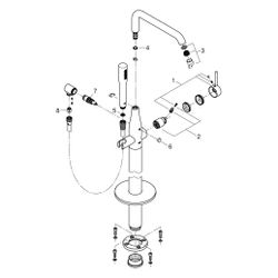 Grohe Essence Einhand-Wannenbatterie, Bodenmontage, Fertigmontageset, Chrom, 25248001... GROHE-25248001 4005176698255 (Abb. 1)