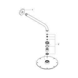 Grohe Rainshower Cosmopolitan 210 Kopfbrauseset, Brausearm 286mm, 1 Strahlart, 8,5l/min... GROHE-26062000 4005176937163 (Abb. 1)