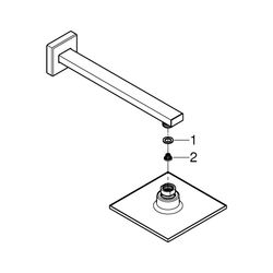 Grohe Euphoria Cube 152 Kopfbrauseset 10", Brausearm 286mm, 1 Strahlart, maximaler Durc... GROHE-26073000 4005176937279 (Abb. 1)