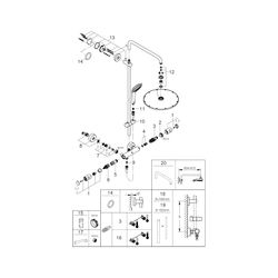 Grohe Euphoria System 310 Duschsystem mit Aufputz-Thermostatbatterie, Wandmontage, Hard... GROHE-26075AL0 4005176425370 (Abb. 1)