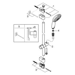 Grohe Tempesta 110 Brausestangenset, 600mm, Relexaflex 1750mm, 2 Strahlarten, Durchfl. ... GROHE-26162003 4005176680489 (Abb. 1)