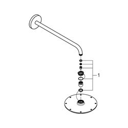 Grohe Rainshower Cosmopolitan 210 Kopfbrauseset, Brausearm 422mm, 16,5l/min, Chrom, 261... GROHE-26171000 4005176997310 (Abb. 1)