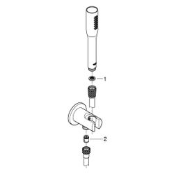 Grohe Euphoria Cosmopolitan Stick Wandhalterset, 1 Strahlart, max. Durchfluss bei 3 bar... GROHE-26404000 4005176385155 (Abb. 1)