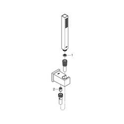 Grohe Euphoria Cube Stick Wandhalterset, 1 Strahlart, max. Durchfluss bei 3 bar 9l/min,... GROHE-26405000 4005176385162 (Abb. 1)