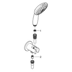 Grohe Tempesta 110 Wandhalterset, 2 Strahlarten Rain/Jet, 7,4l/min, Wandbogen, Brausesc... GROHE-26406003 4005176680793 (Abb. 1)