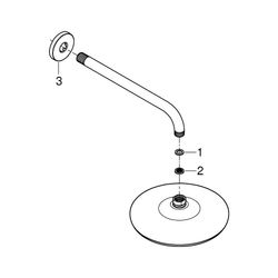 Grohe Tempesta 210 Kopfbrauseset, Brausearm 286mm, 1 Strahlart, bei 3 bar 8,5l/min, Chr... GROHE-26412000 4005176390173 (Abb. 1)