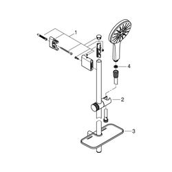 Grohe Rainshower SmartActive 130 Brausestangenset, 600mm, Silverflex 1750mm, 3 Strahlar... GROHE-26575000 4005176485947 (Abb. 1)