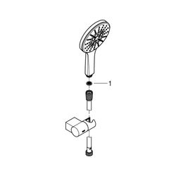 Grohe Rainshower SmartActive 130 Wandhalterset, 3 Strahlarten, Handbrausehalter verstel... GROHE-26580LS0 4005176486227 (Abb. 1)