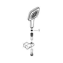 Grohe Rainshower SmartActive 130 Cube Wandhalterset, 3 Strahlarten, Handbrausehalter, S... GROHE-26588000 4005176486371 (Abb. 1)