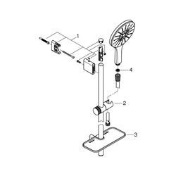 Grohe Rainshower SmartActive 150 Brausestangenset, 900mm, Silverflex 1750mm, 3 Strahlar... GROHE-26593000 4005176486456 (Abb. 1)