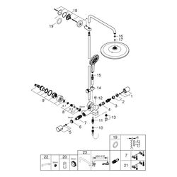 Grohe Rainshower SmartActive 310 Duschsystem m. AP-Thermostatbatt., 450mm, Mono 310 7,5... GROHE-26657000 4005176533075 (Abb. 1)