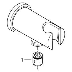 Grohe Rainshower Wandabgangsbogen mit Halter, runde Rosette, AG 1/2", Ganzmetallgehäuse... GROHE-26658MG0 4005176944390 (Abb. 1)