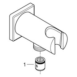Grohe Rainshower Wandabgangsbogen mit Halter, eckige Rosette, AG 1/2", Ganzmetallgehäus... GROHE-26659A00 4005176950070 (Abb. 1)
