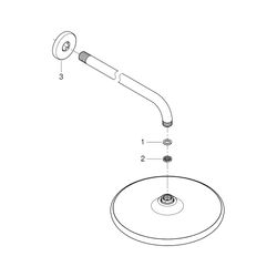 Grohe Tempesta 250 Kopfbrauseset, Brausearm 380mm, 1 Strahlart, 9,5l/min, Chrom, 266680... GROHE-26668000 4005176580550 (Abb. 1)