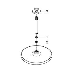 Grohe Tempesta 250 Kopfbrauseset, Deckenauslass 142mm, 1 Strahlart, 9,5l/min, Chrom, 26... GROHE-26669000 4005176580567 (Abb. 1)