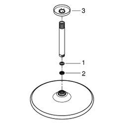Grohe Tempesta 250 Kopfbrauseset, Deckenauslass 142mm, 1 Strahlart, 9,5l/min, Mattschw... GROHE-266692430 4067393015765 (Abb. 1)