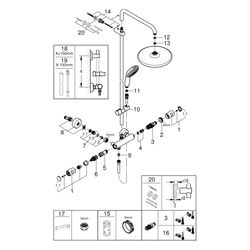 Grohe Tempesta Duschsystem Tempesta 250 Brause-Thermostat KB 250, Chrom, 26670001... GROHE-26670001 4005176766879 (Abb. 1)