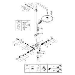 Grohe Tempesta Duschsystem Tempesta 250 Wannen-Thermostat KB 250, Chrom, 26672001... GROHE-26672001 4005176766916 (Abb. 1)