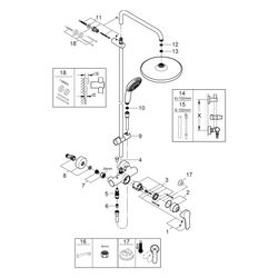 Grohe Tempesta Duschsystem Tempesta 250 Brausebatterie KB 250, Chrom, 26673001... GROHE-26673001 4005176766930 (Abb. 1)