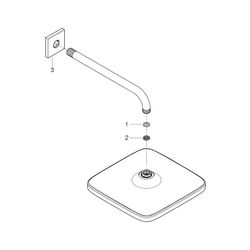 Grohe Tempesta 250 Cube Kopfbrauseset, Brausearm 380mm, 1 Strahlart, 9,5l/min, Chrom, 2... GROHE-26687000 4005176580741 (Abb. 1)