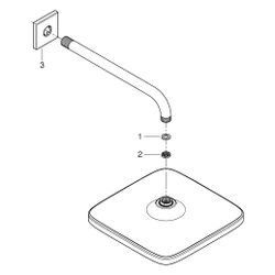 Grohe Tempesta 250 Cube Kopfbrauseset, eckig, Brausearm 380mm, 1 Strahlart, 9,5l/min, ... GROHE-266872430 4067393015772 (Abb. 1)