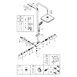 Grohe Tempesta Duschsystem 250 Cube Brause-Thermostat Kopfbrause Tempesta 250 Cube, Chr... GROHE-26689001 4005176766176 (Abb. 1)